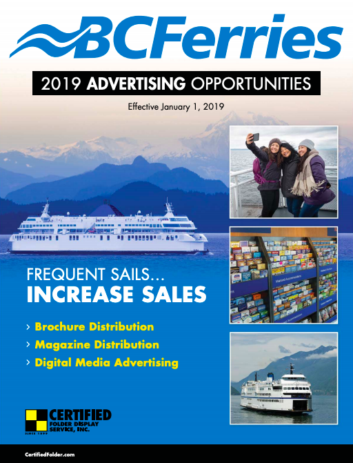 BC Ferry Brochure Marketing | Certified Folder Display